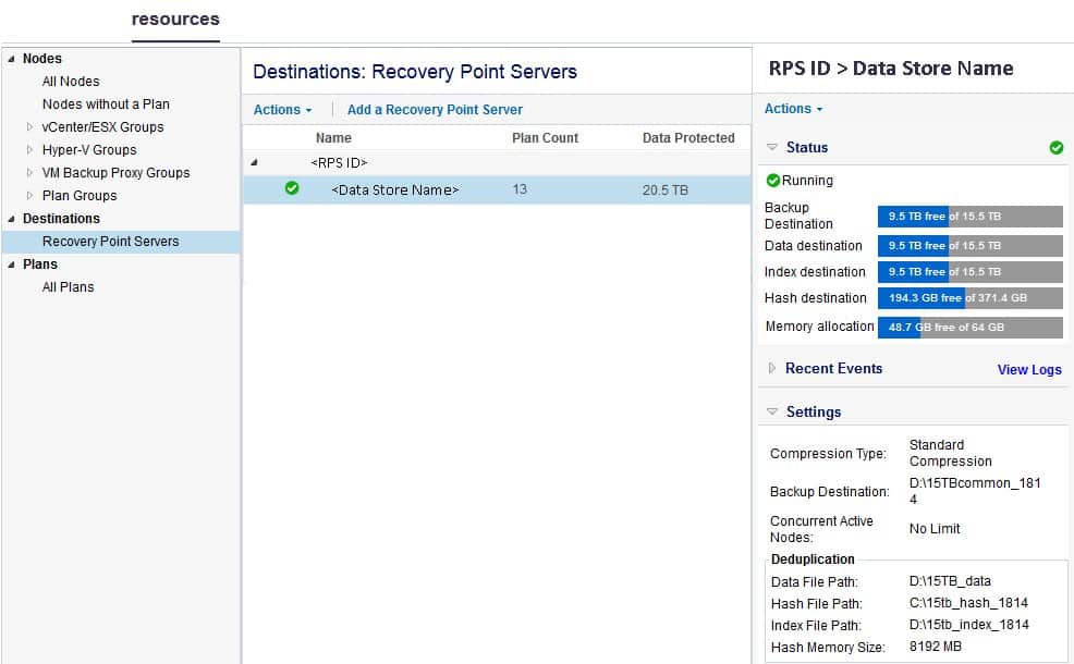 Arcserve Unified Data Protection destinations
