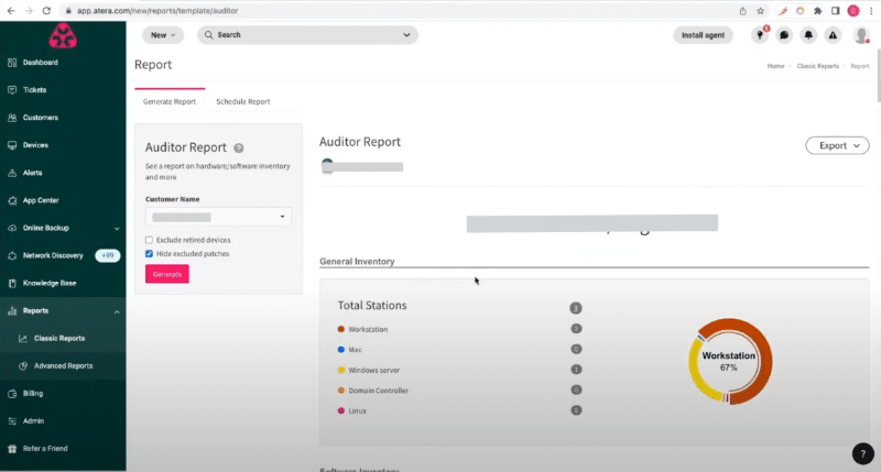 Atera Reporting and Analytics