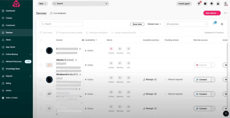 Atera Device Management Dashboard