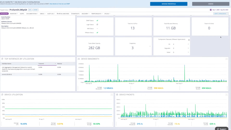 Auvik dashboard