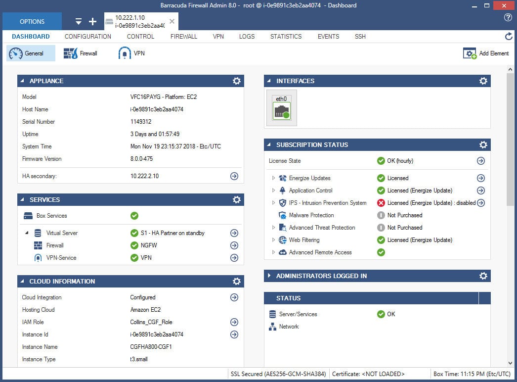 Barracuda Dashboard