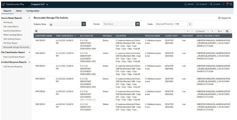 ManageEngine Endpoint DLP screenshot