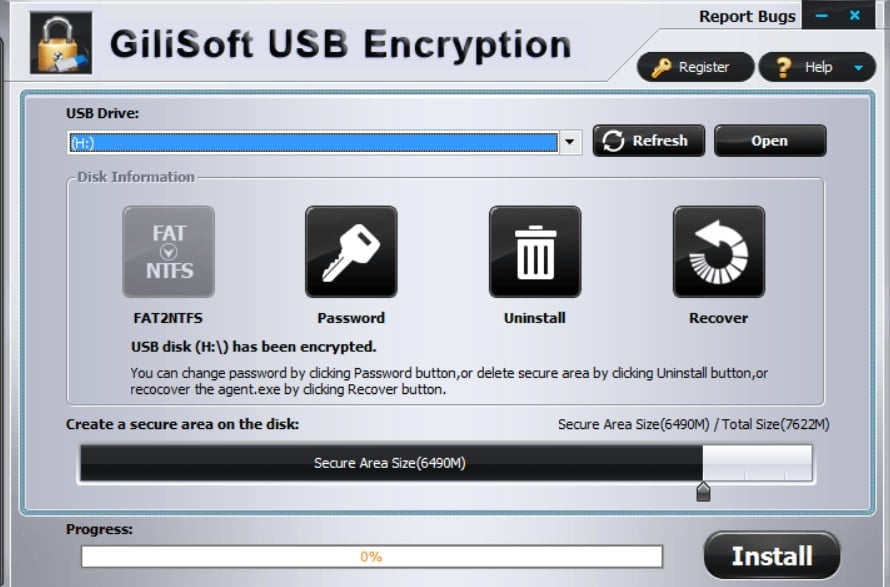 Gilisoft USB Encryption screenshot