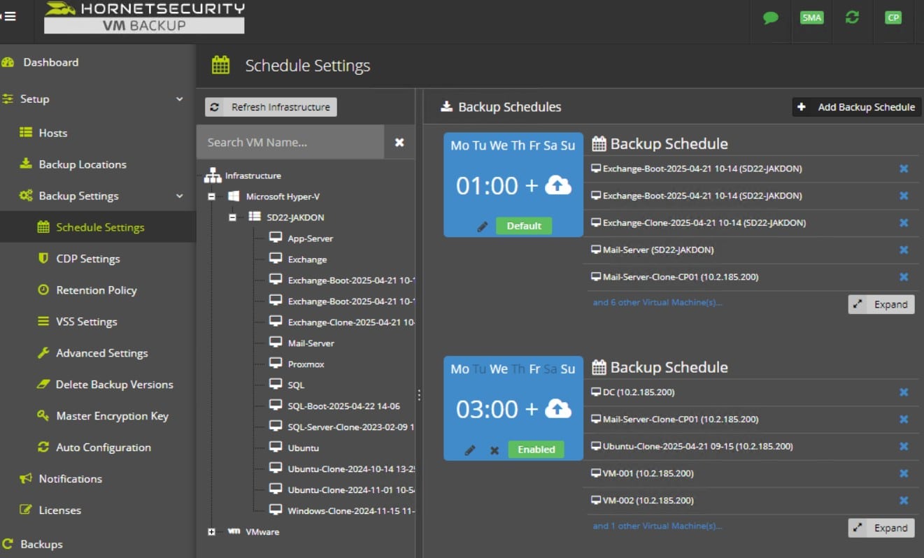 HornetSecurity VMBackup screenshot