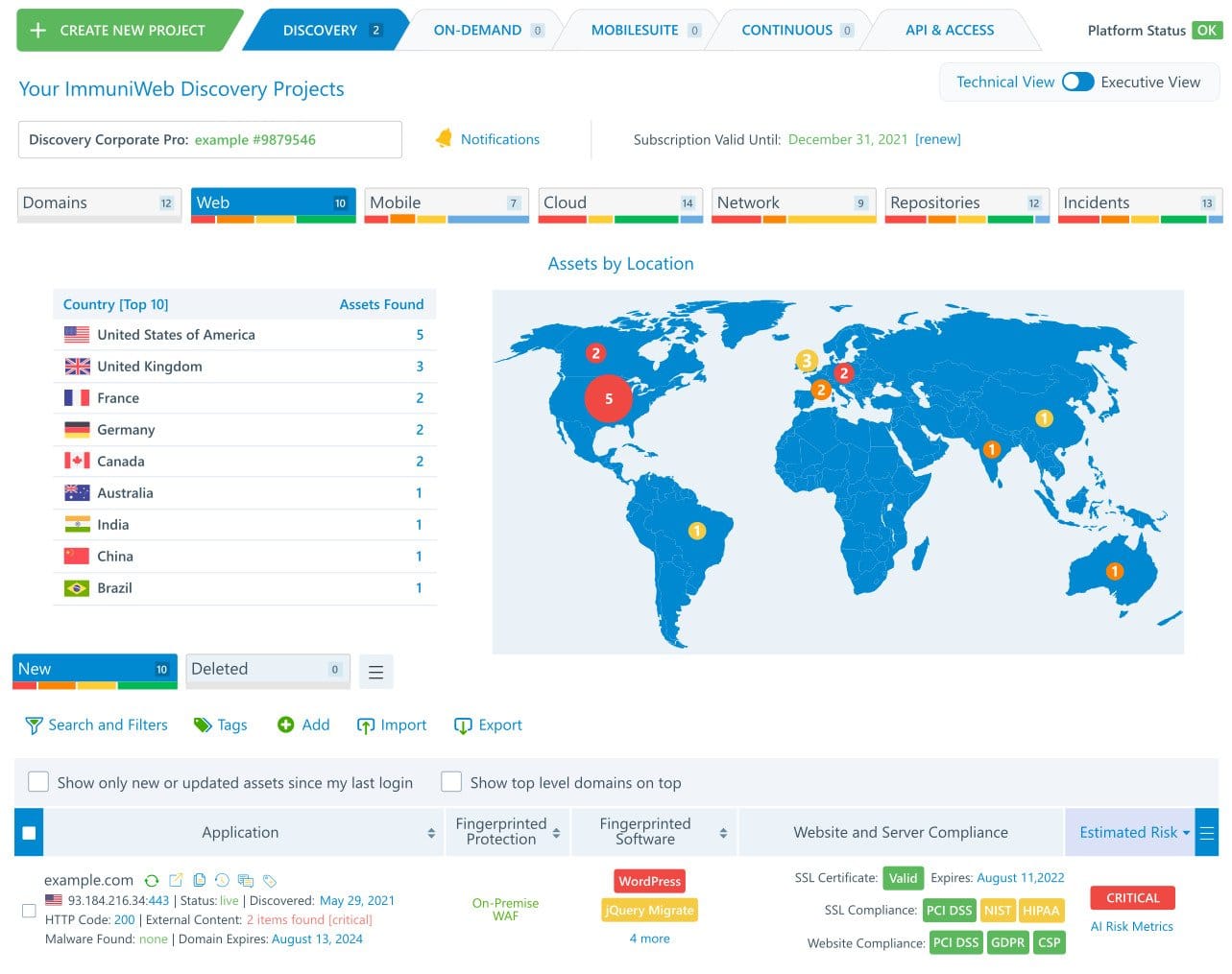 ImmuniWeb Discovery