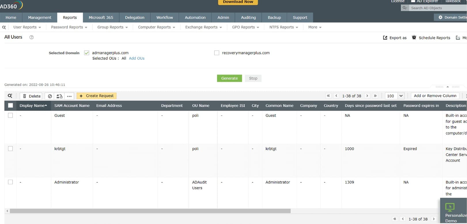 ManageEngine AD360