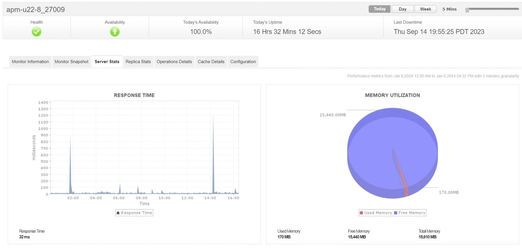 ManageEngine Applications Manager server stats
