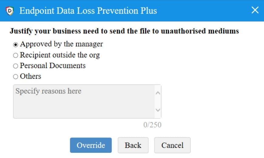 ManageEngine Endpoint DLP Plus security