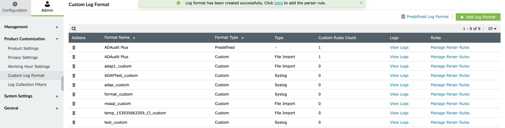 ManageEngine Log360 Log Parsing