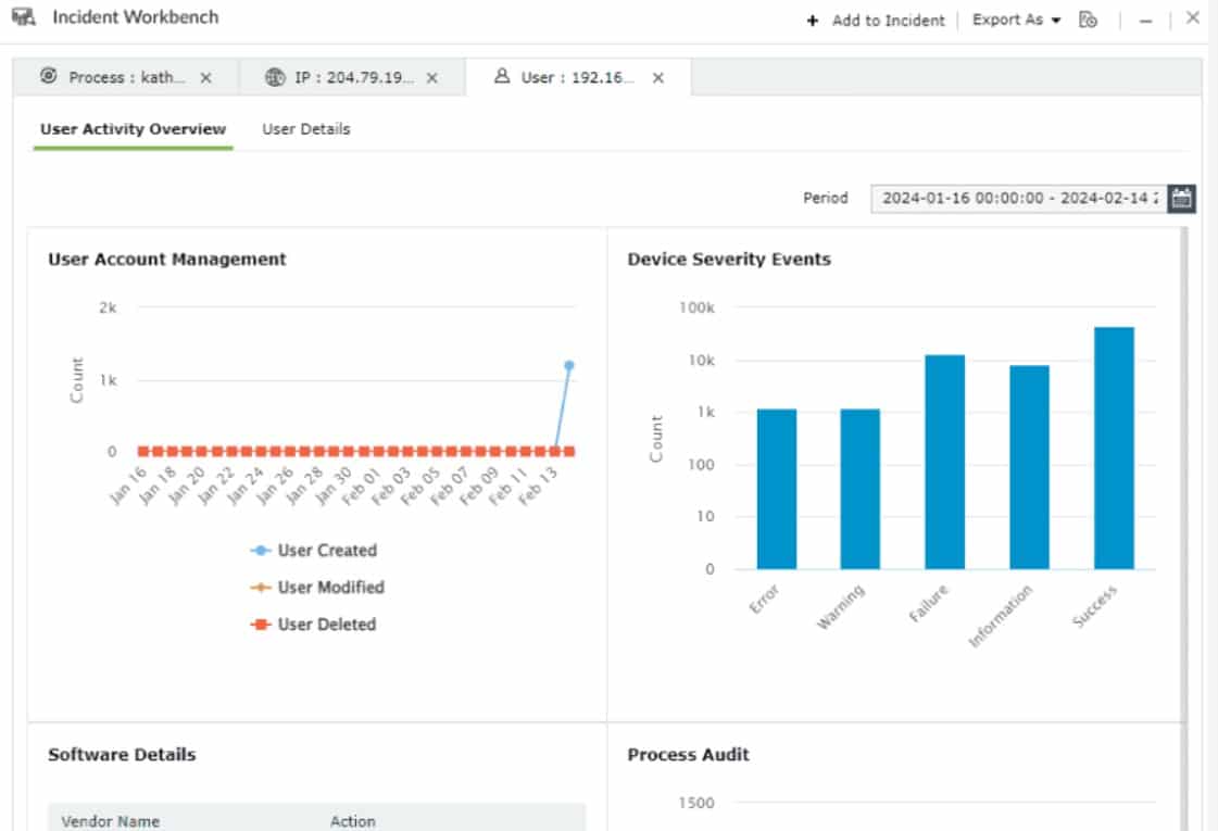 ManageEngine Log360 network security auditing