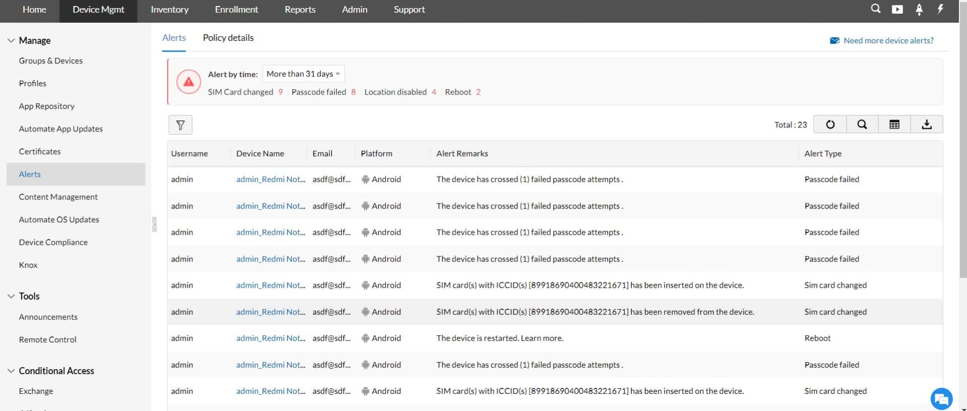 ManageEngine Mobile Device Management