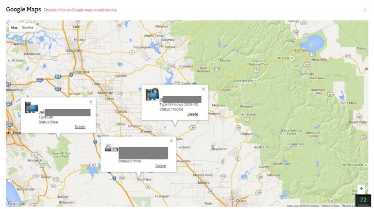 ManageEngine OpManager Google Maps Overlay