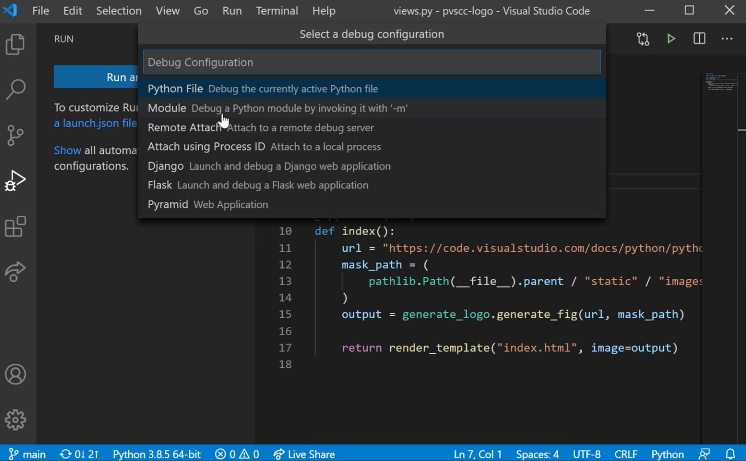 Microsoft visualstudio python debugger