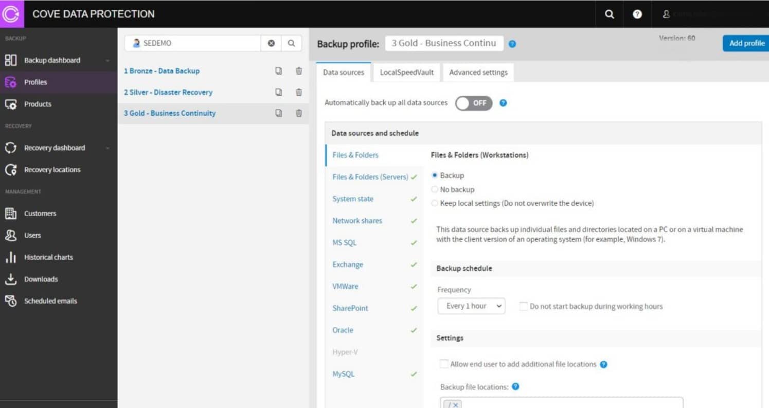 N-ABLE Cover Data Protection mysql backup