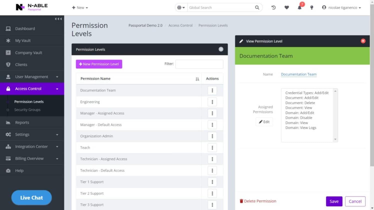 N-able Passportal permissions