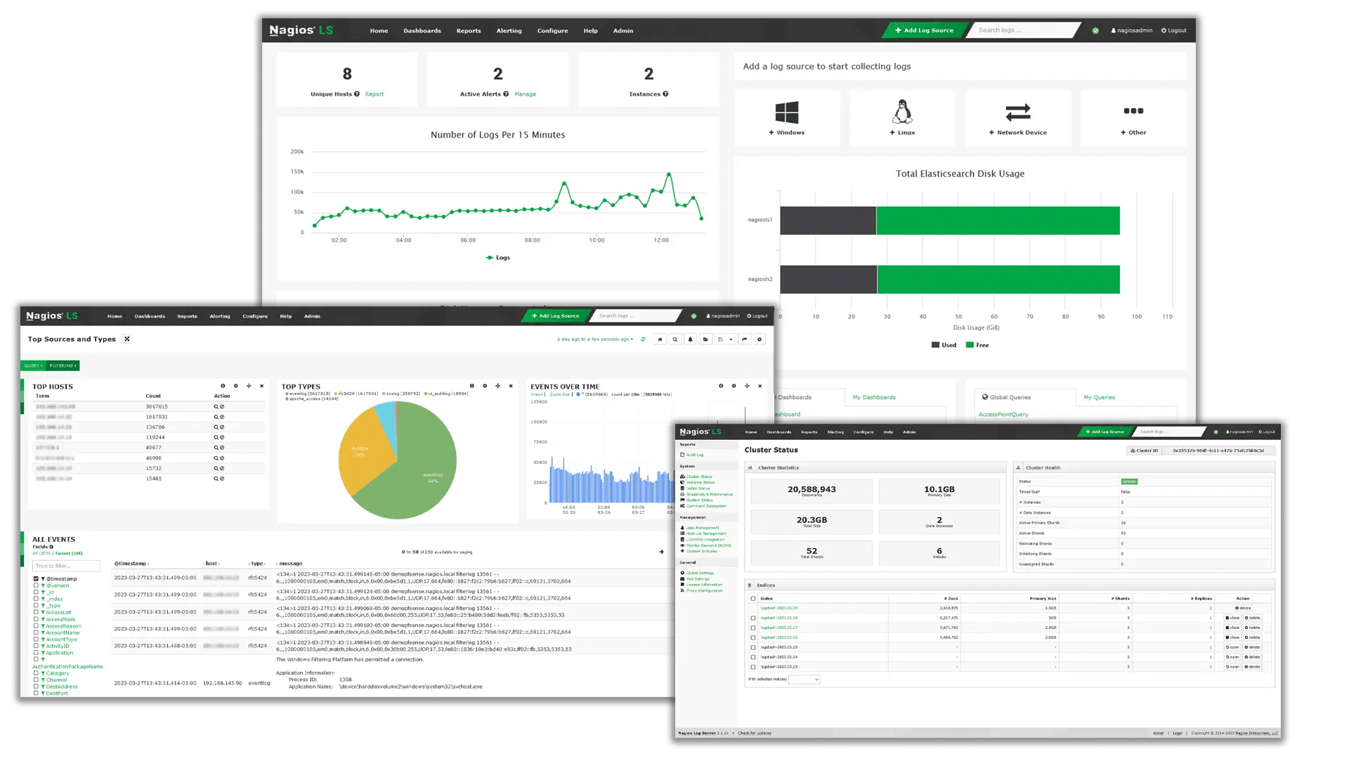 Nagios Log Server Free resources