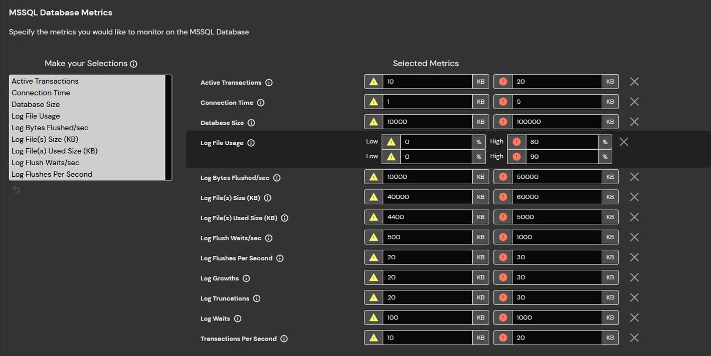 Nagios database monitoring