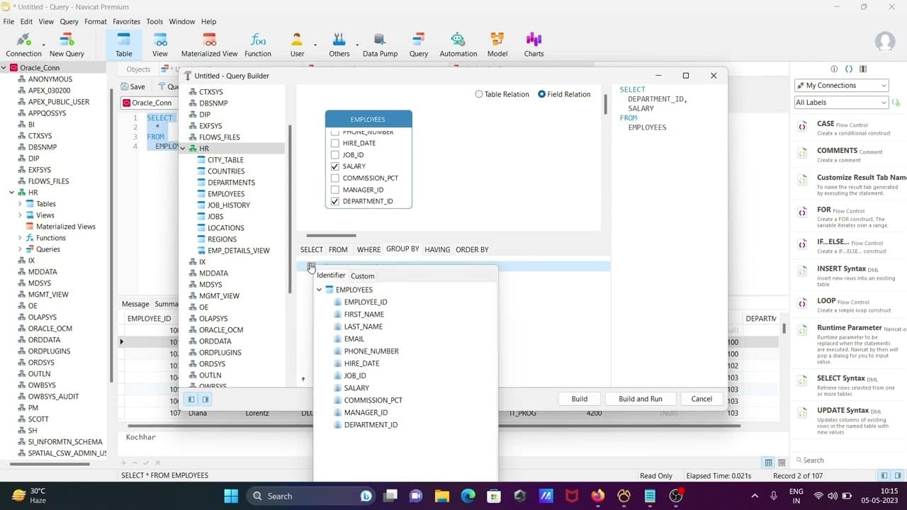 Navicat Query Builder
