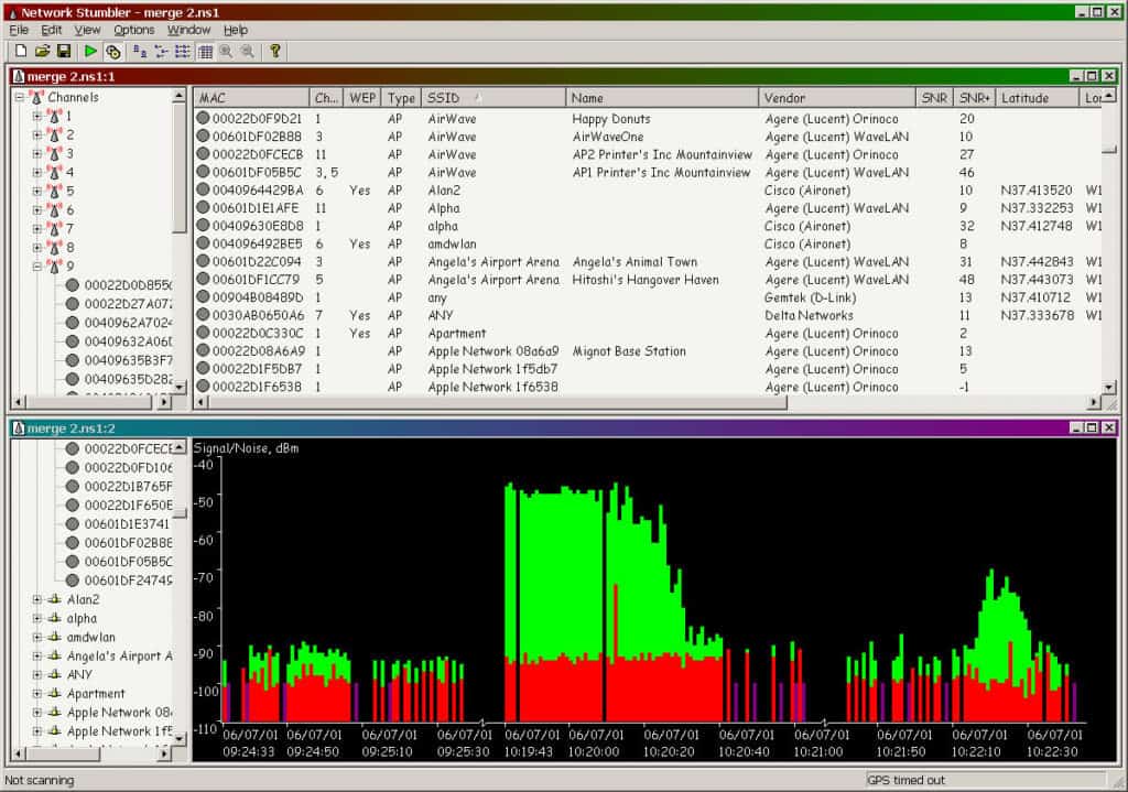 Netstumbler screenshot