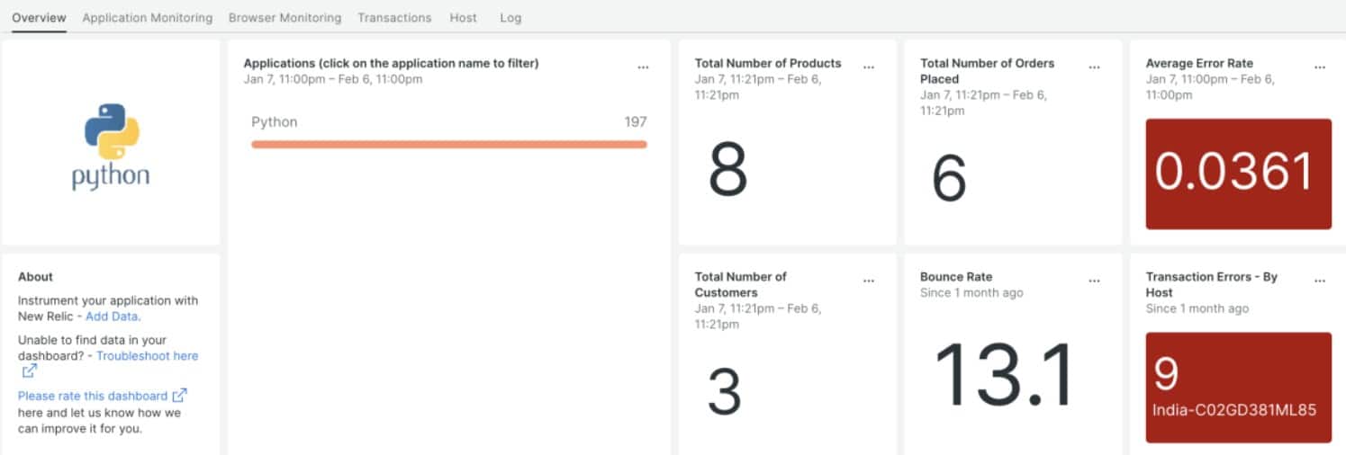 New Relic Python Monitoring