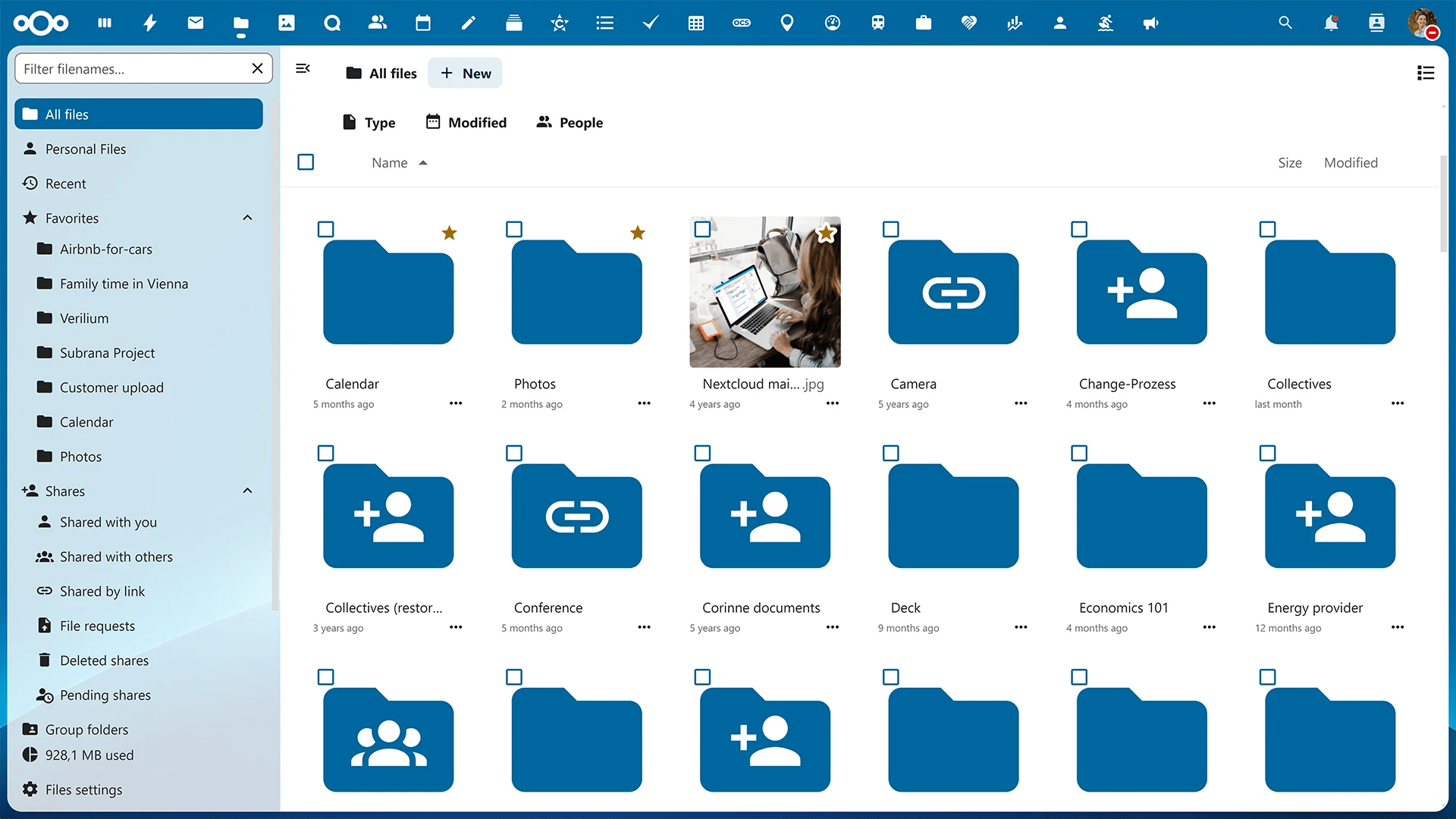 Nextcloud all files view