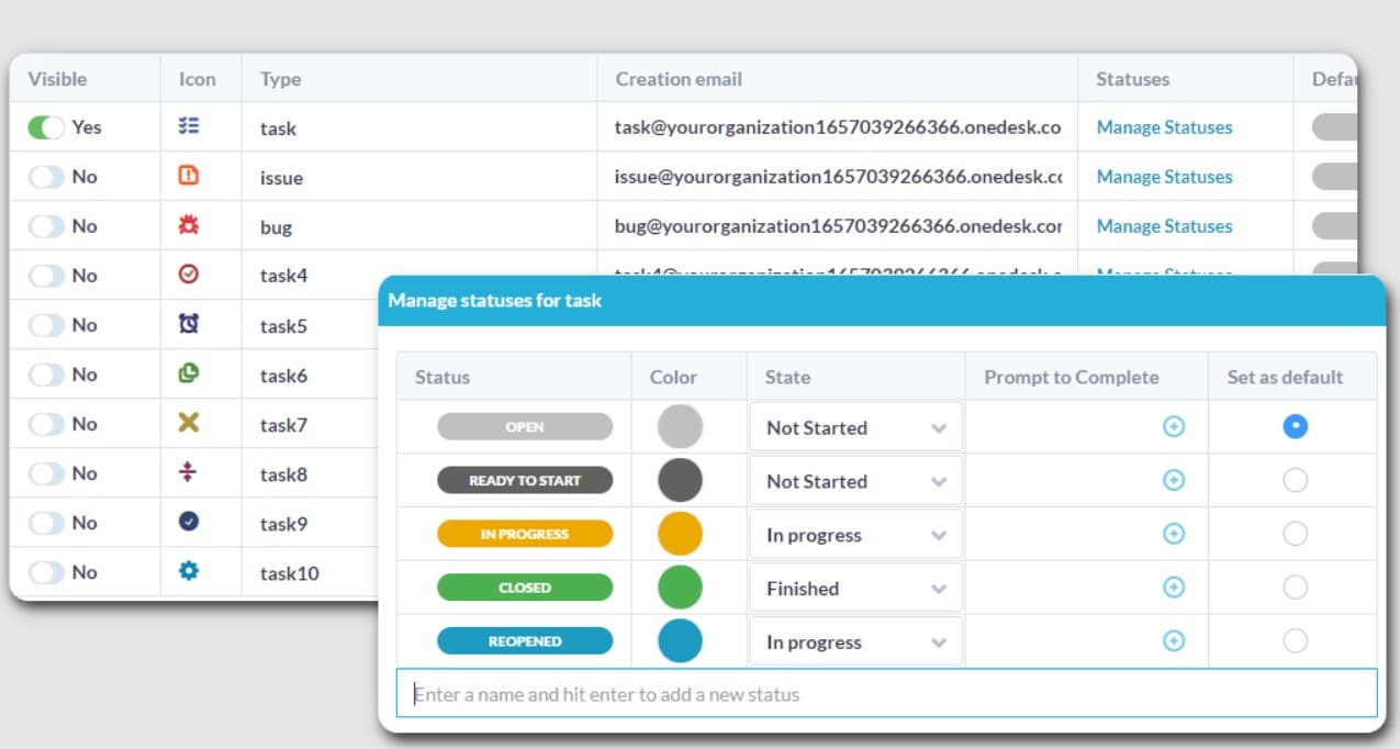 Onedesk ticket support