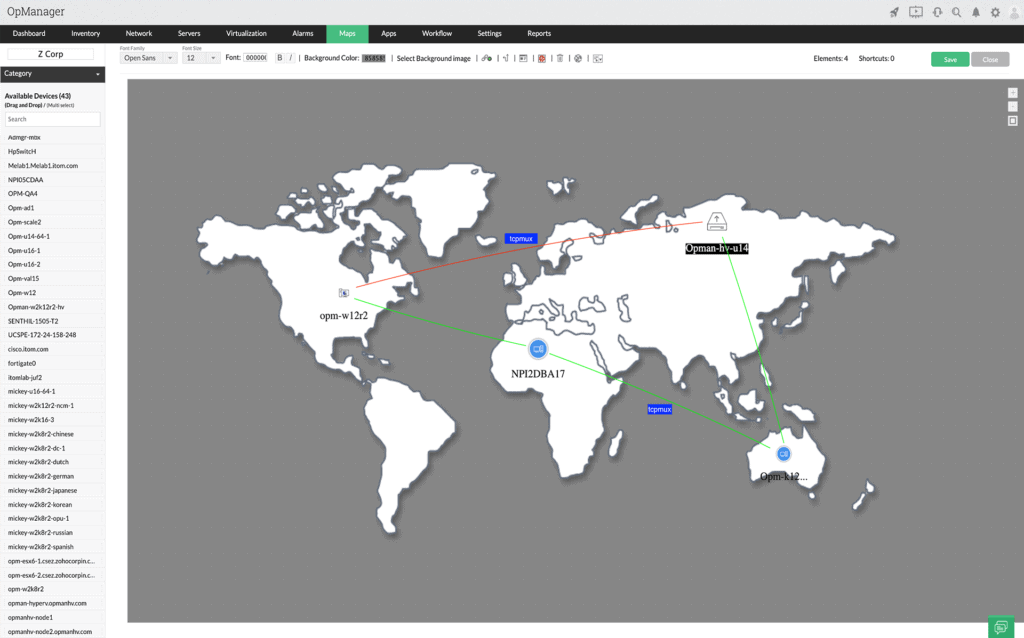 OpManager-Index-Business-view