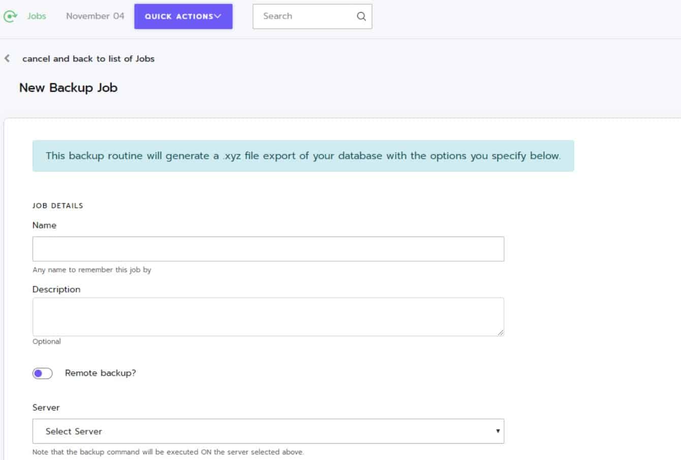 Ottomatik mysql backup