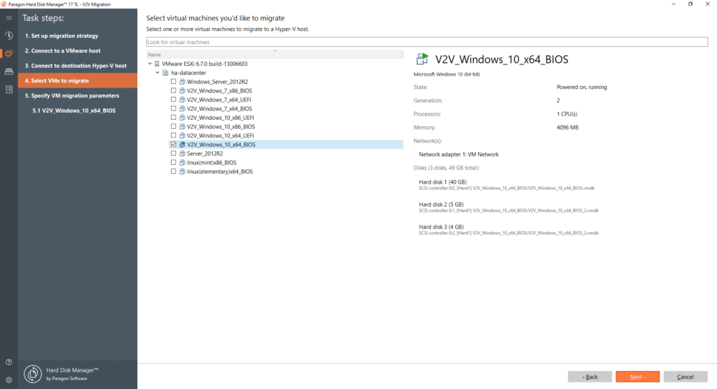 Paragon Hard Disk Manager migration option
