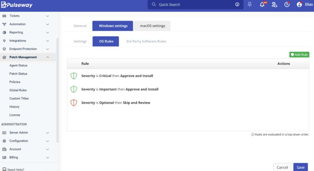 Pulseway patch management