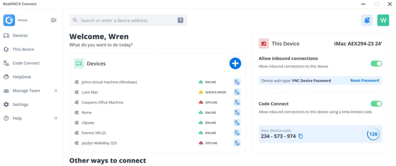 RealVNC Connect