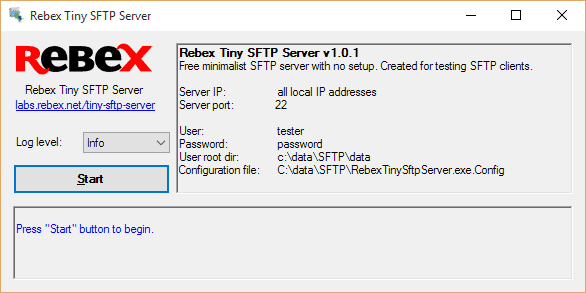 rebex tiny sftp server