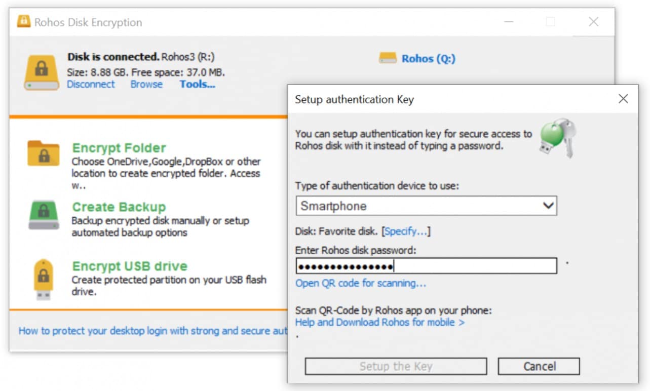Rohos desk encryption