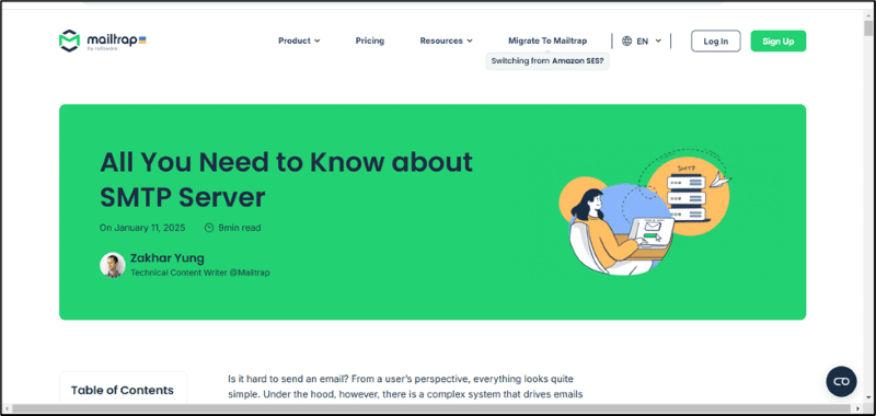 Mailtrap SMTP For Email Marketing