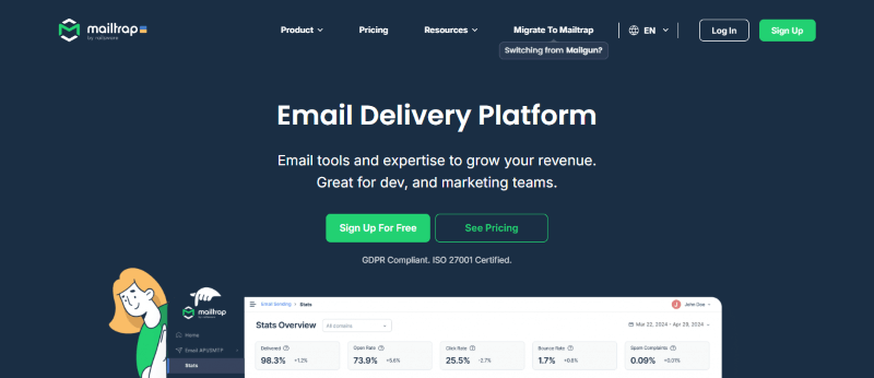 Mailtrap SMTP Relay Service
