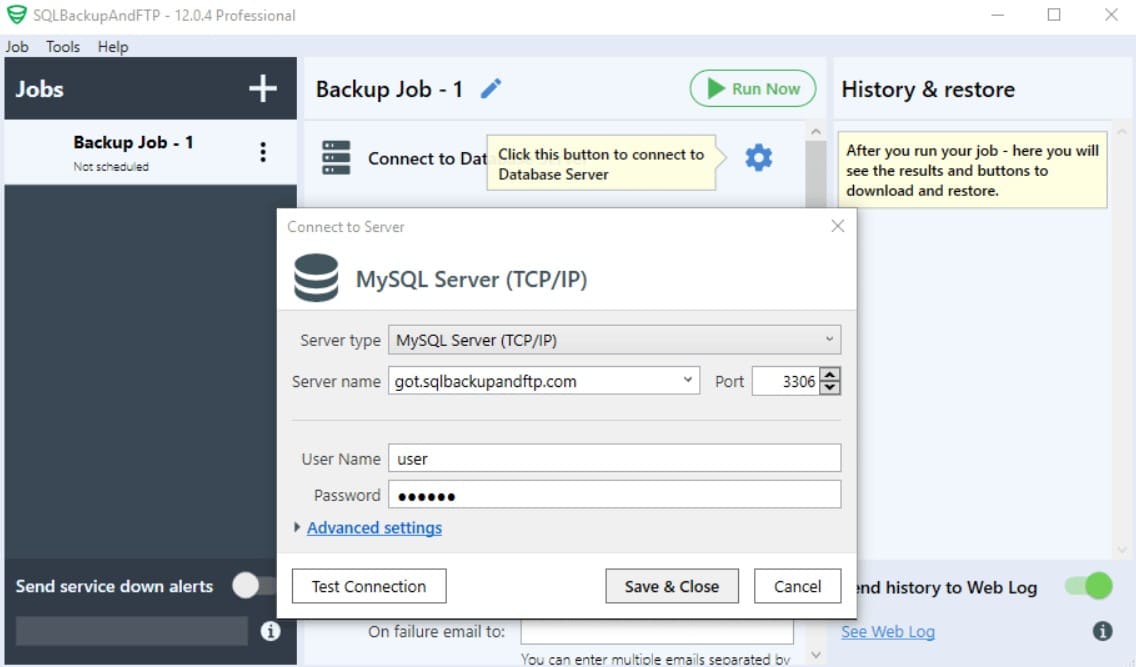 SQL Backup and FTP mysql backup
