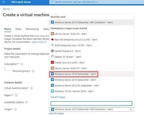 Select Windows Server