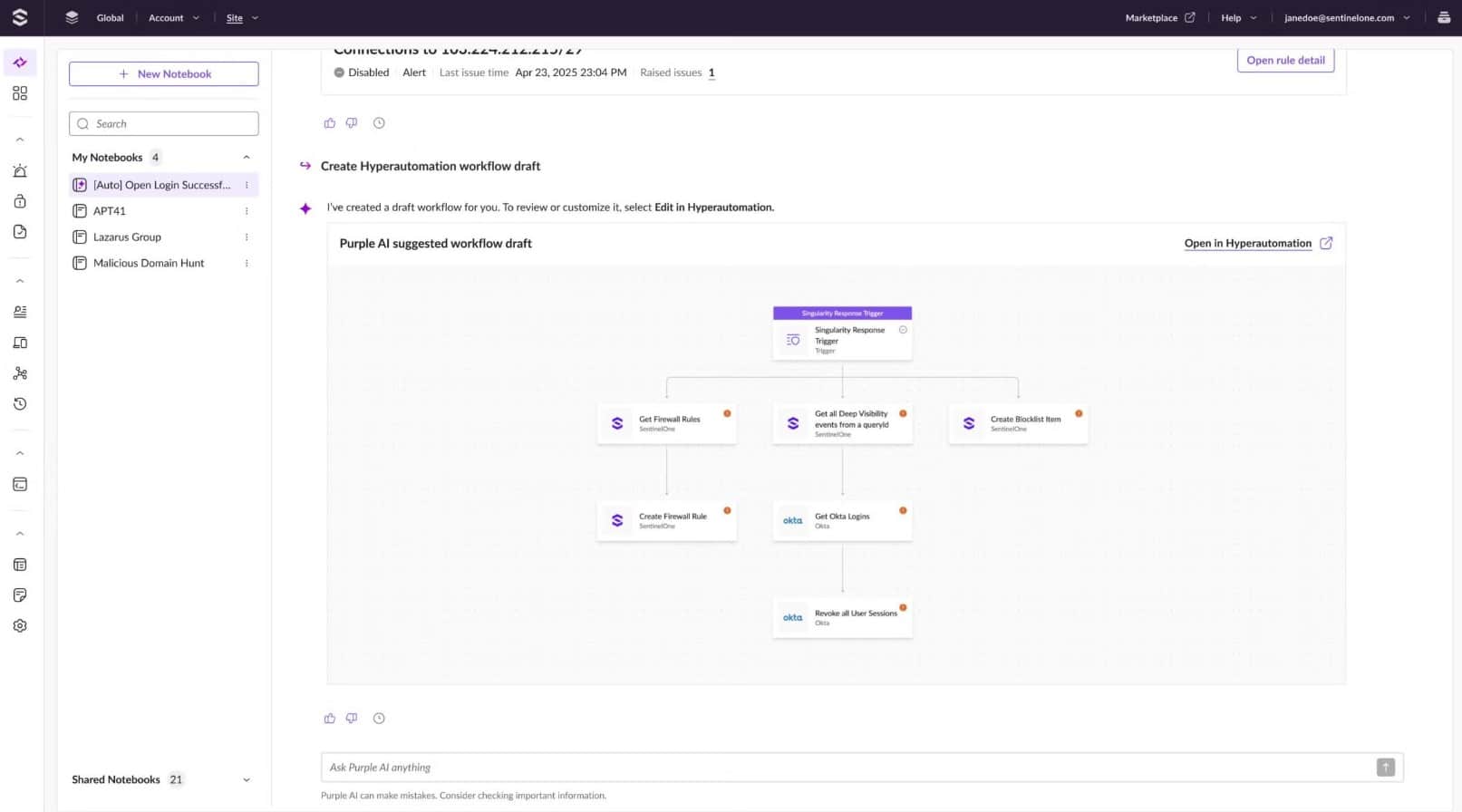 SentinelOne Purple AI