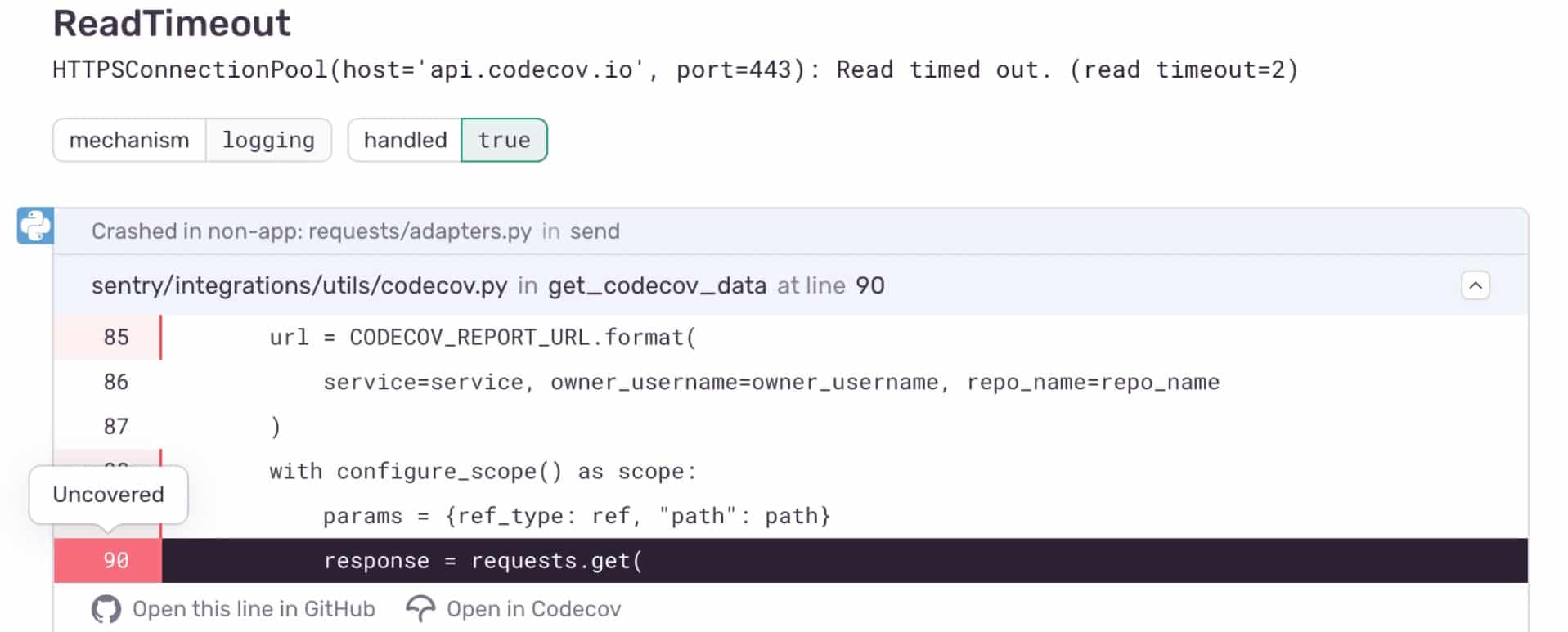 Sentry javascript error and performance monitor