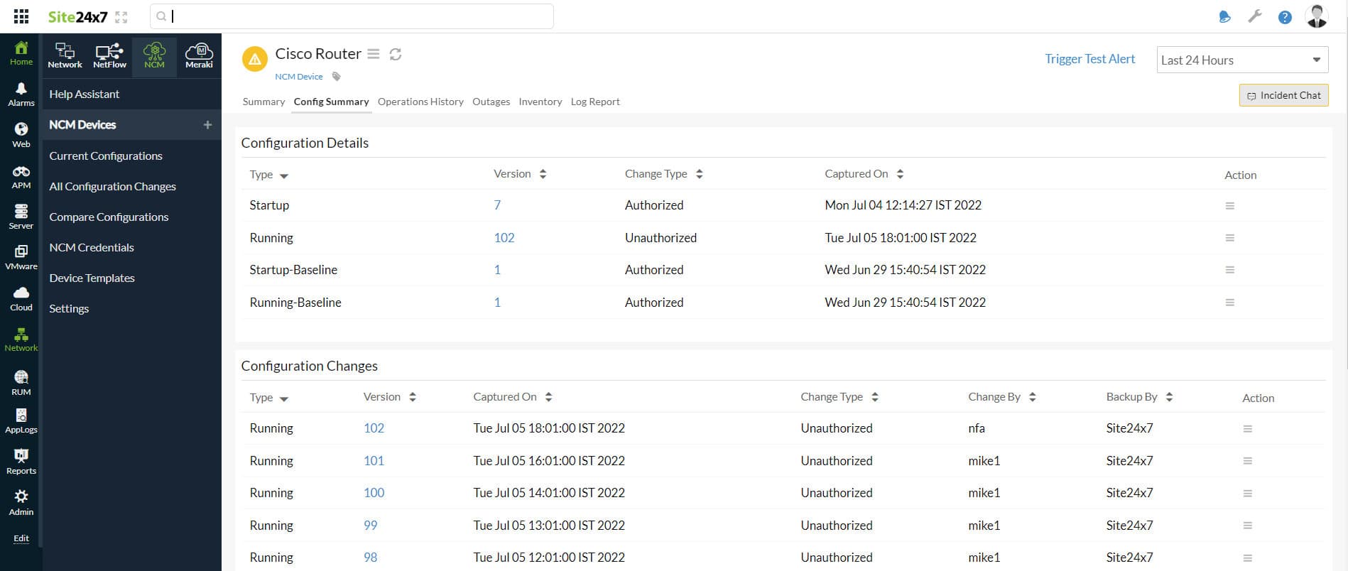 Site24x7 Network Configuration Manager (NCM)