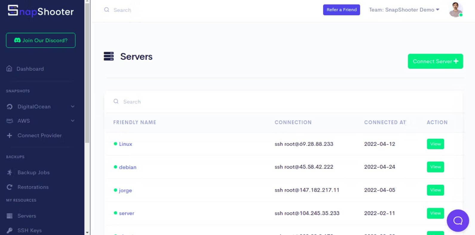 Snapshooter backup