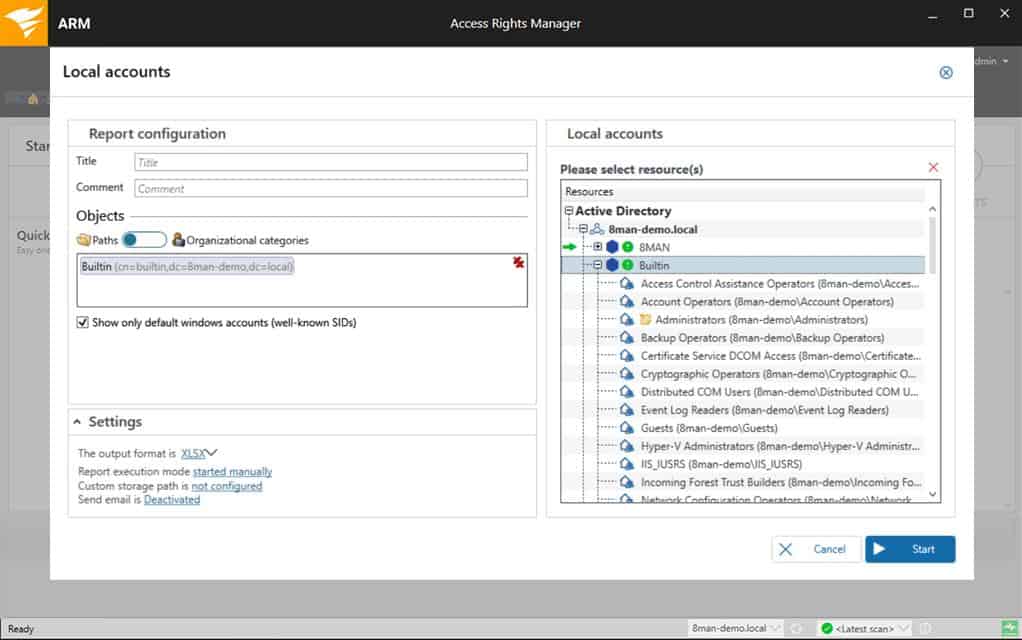 SolarWinds Access Rights Manager Local Accounts