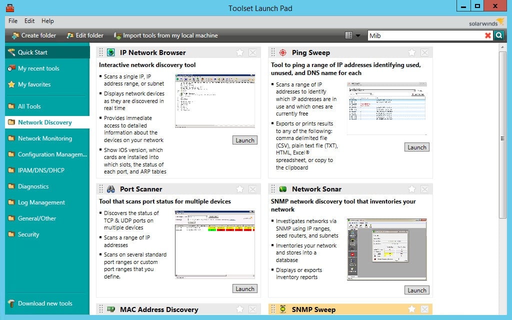 SolarWinds Engineer's Toolset network discovery