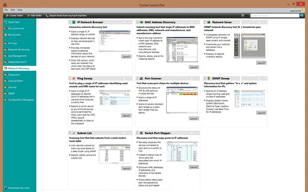 SolarWinds Wake-On-LAN with Engineer's Toolset network discovery view