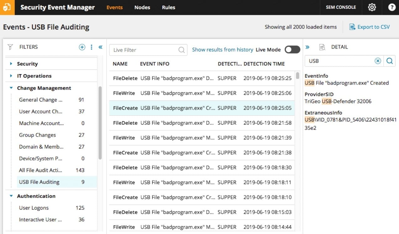 Solarwinds SEM logs
