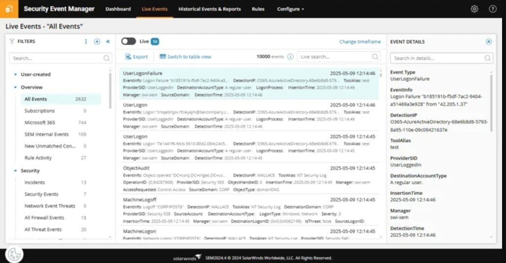 Solarwinds Security Events Manager DDOS