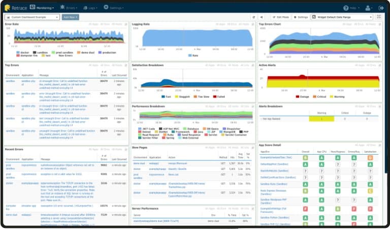 Stackify Retrace dashboard
