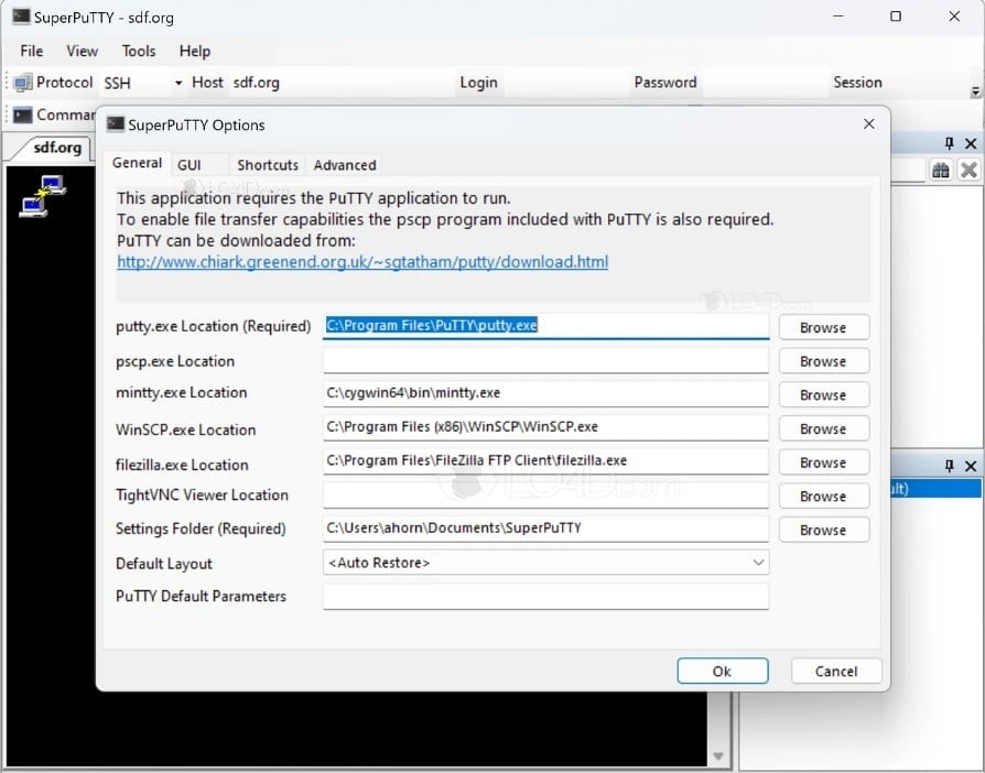 SuperPuTTy Screenshot