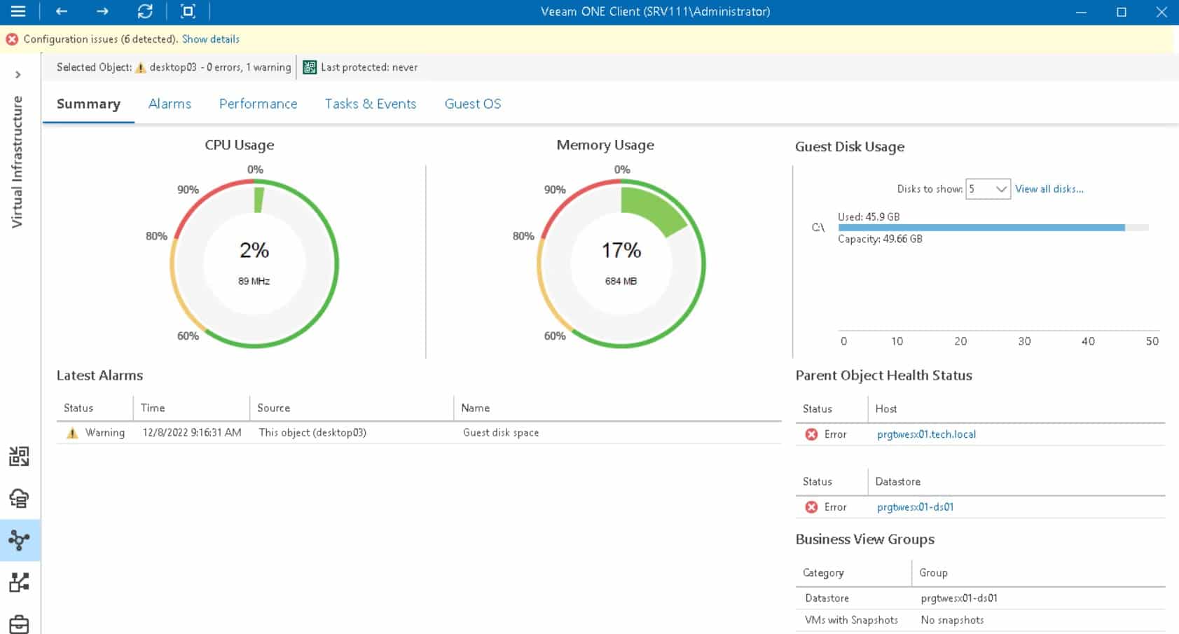Veeam VMWare Monitoring