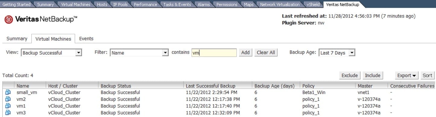 Veritas NetBackup VMWare Backup
